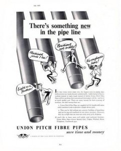 Pitch Fibre Drains Systems - 50s Advert Pitch Fibre Drains Systems - 50s Advert