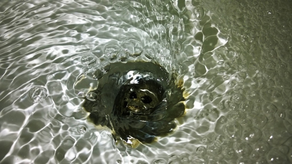 slow draining sink