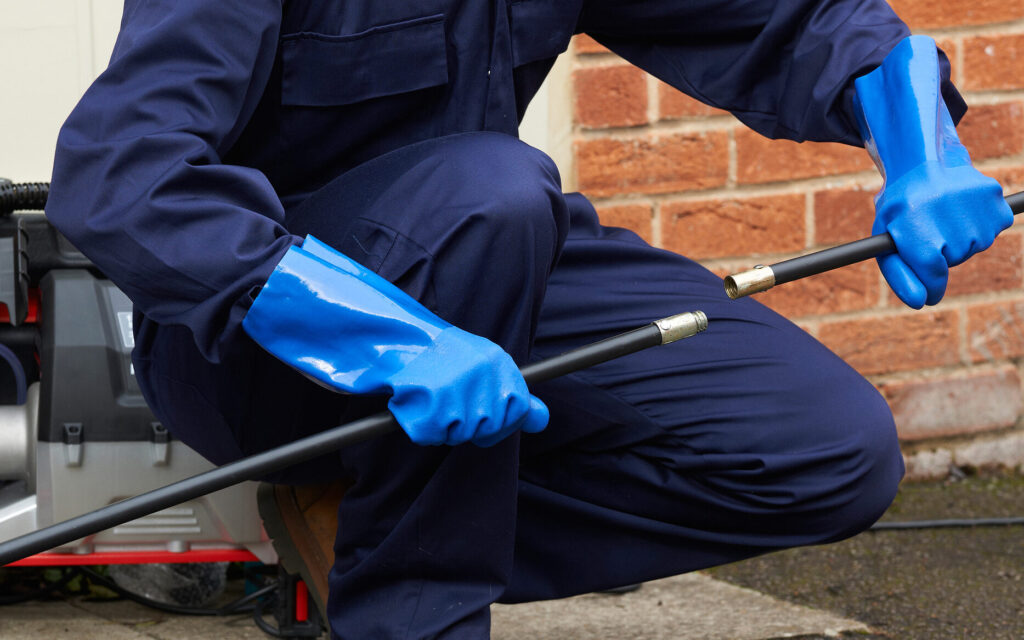 Plumber Fixing Problem With Outdoor Domestic Drains